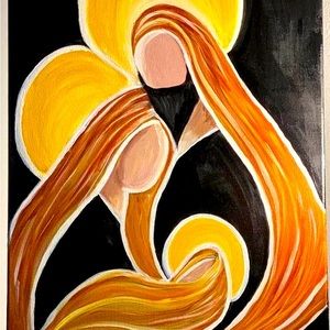 Abstract acrylic painting! The Christmas Navity